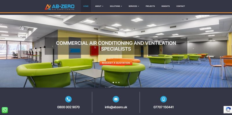 AB_ZERO website designed by evince