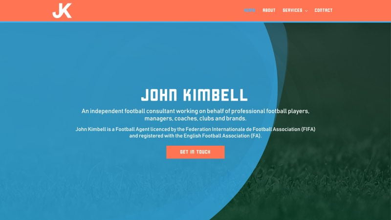 John Kimbell website design by evince