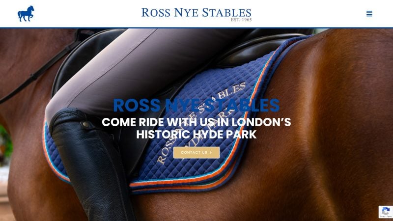 Ross Nye Stables website design by evince